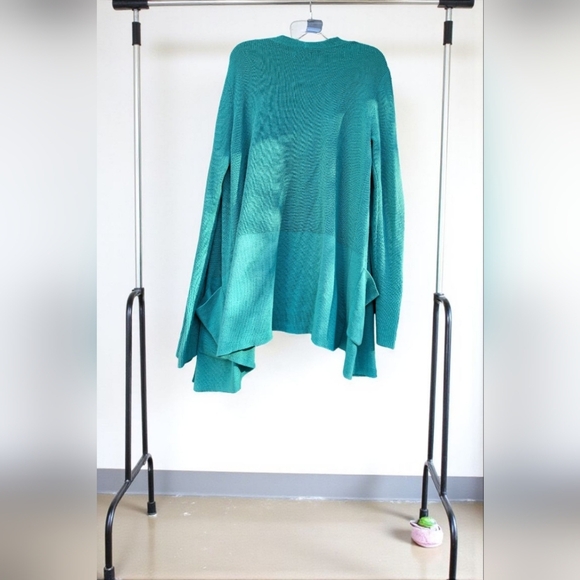 Croft & Barrow Classic Ribbed Open-Front CardiganColor: Peacock, Size: LARGE EUC - Picture 7 of 9